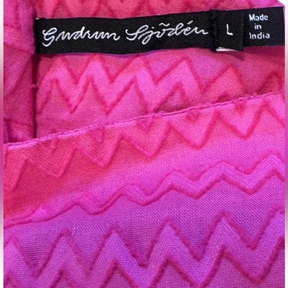 Gudrun Sjoden Dress Sz L Organic Cotton Midi Pink Beach Vacation Sundress Cover - Picture 8 of 10